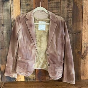 Light brown genuine leather jacket